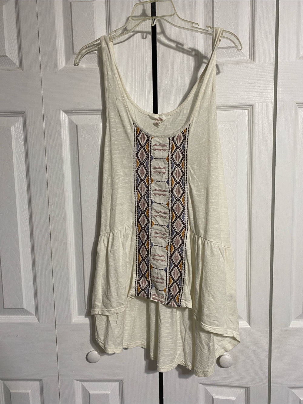 Sun & Shadow peplum knit cotton blend tank top shirt size XL